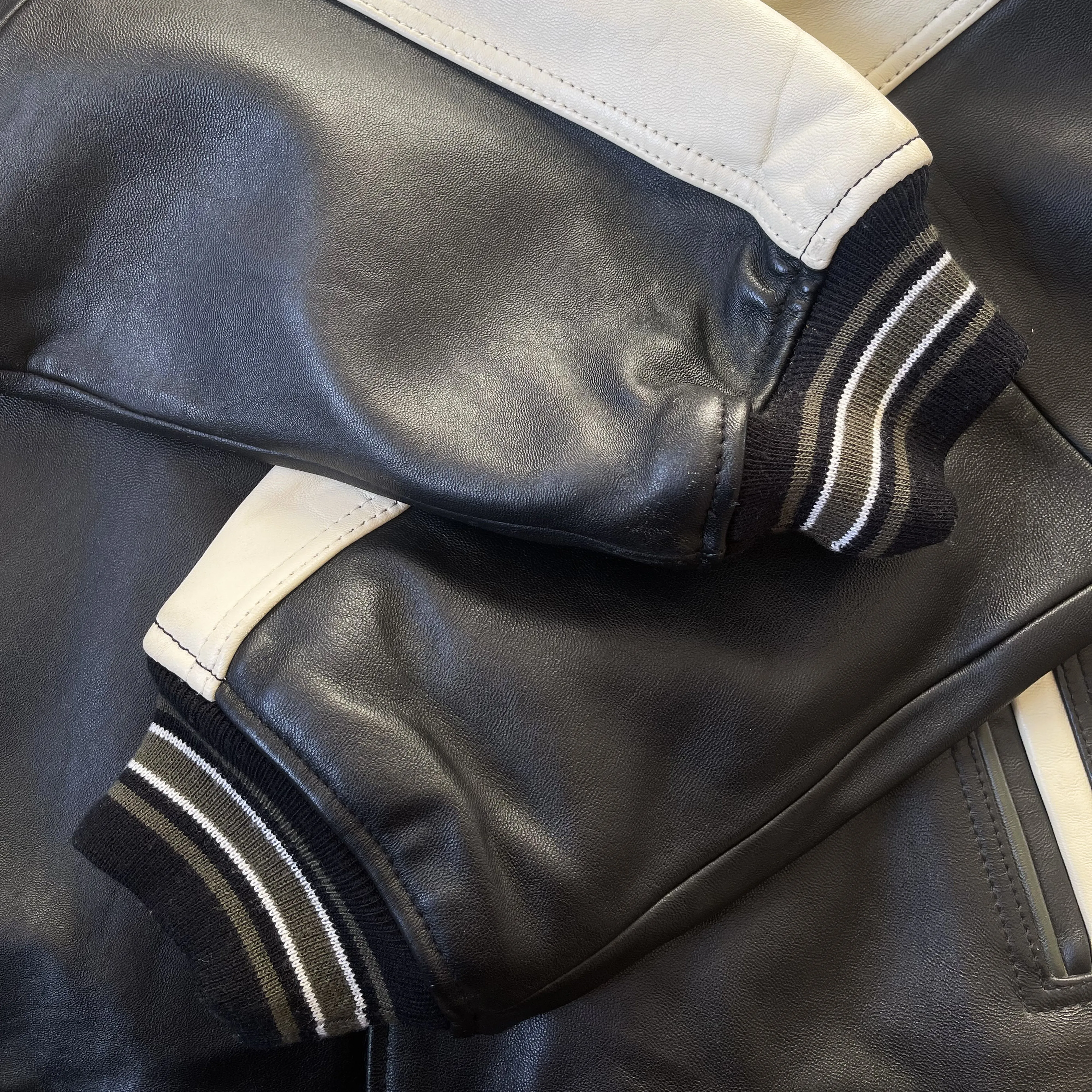 Avirex Wild Bears Leather Varsity Jacket - M