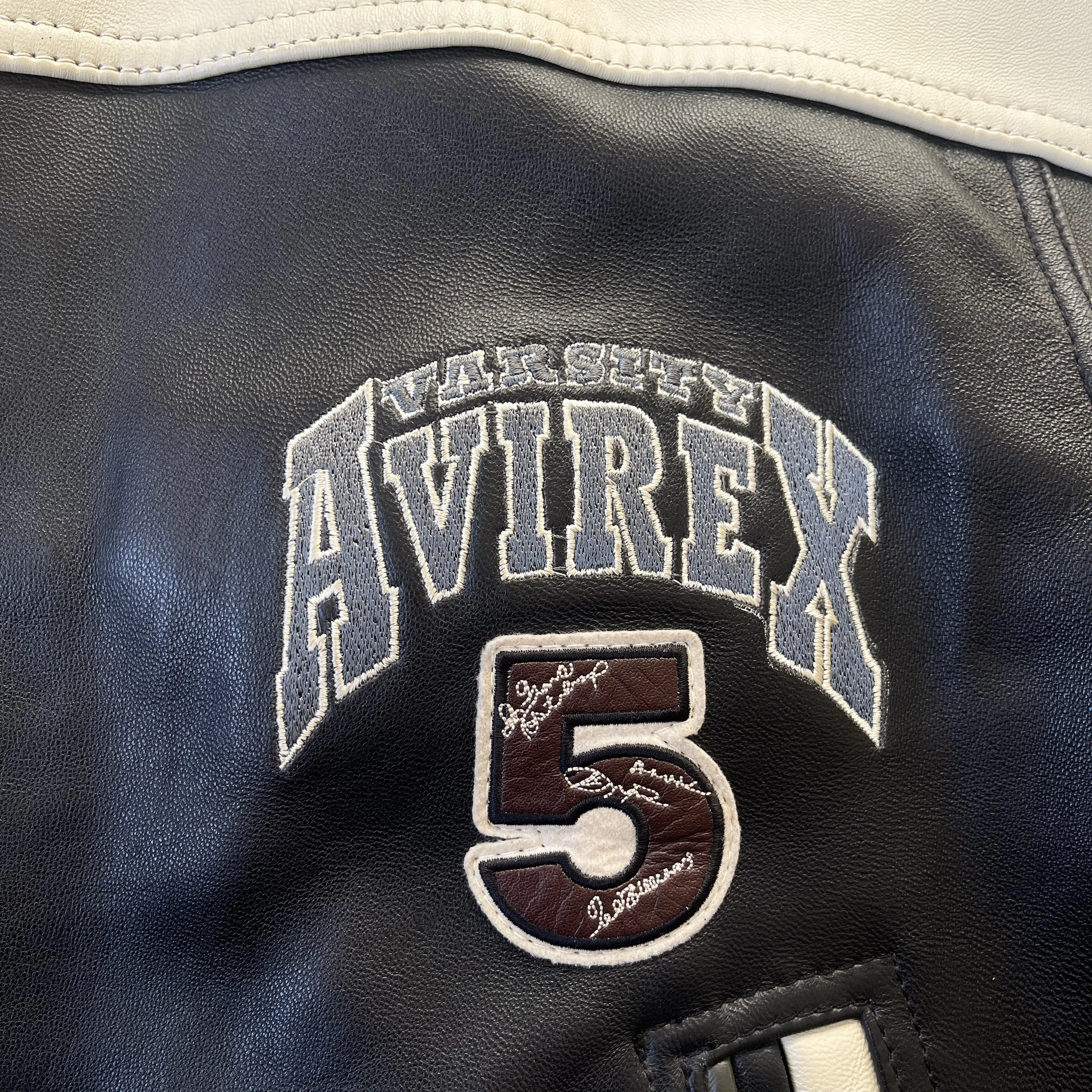 Avirex Wild Bears Leather Varsity Jacket - M