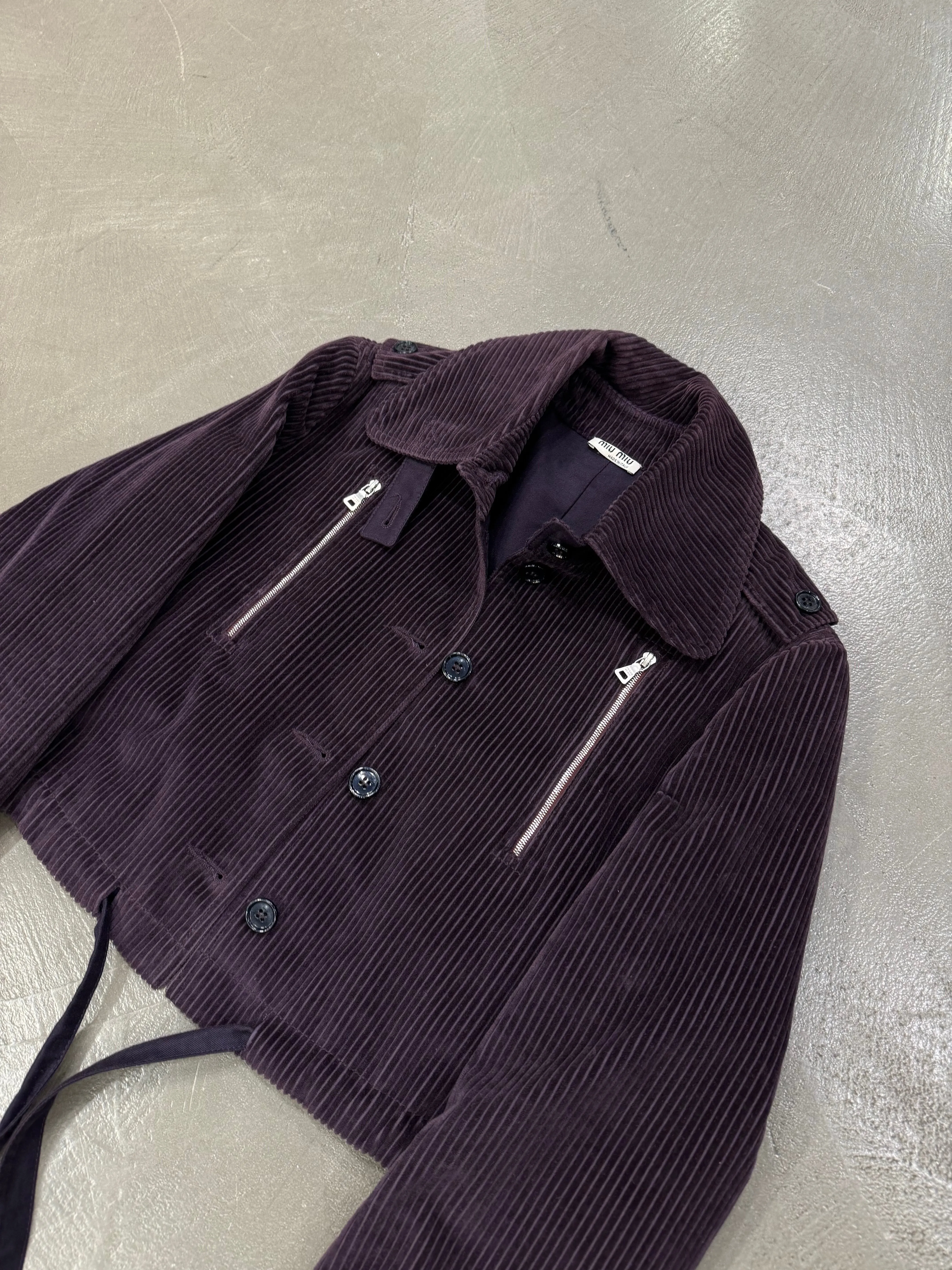 A/W 2002 Miu Miu cropped zipper flight jacket
