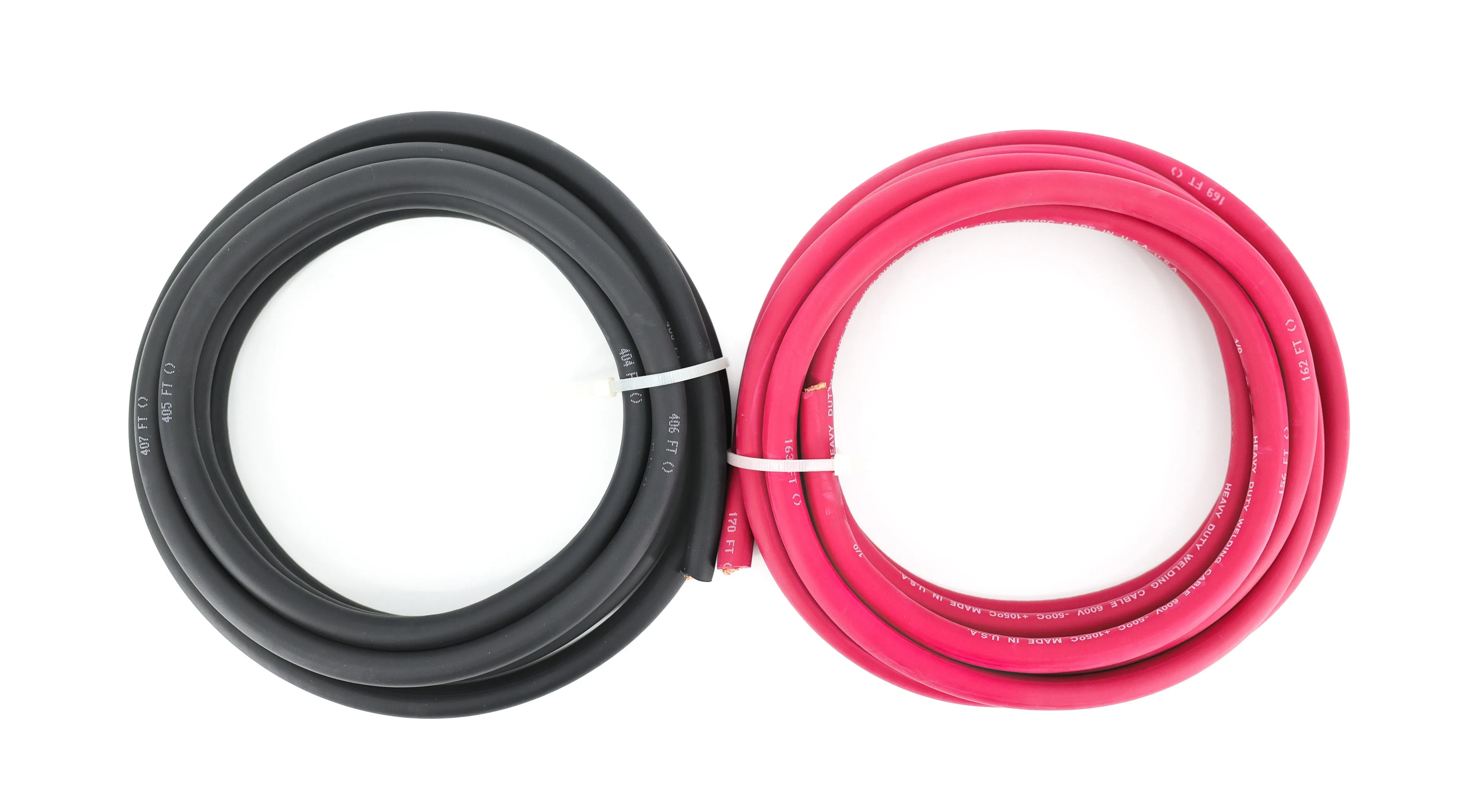 Azzy Reels 1/0 Gauge USA Made Premium Flexible Welding Cable 600 Volt 10 Feet of each Red / Black