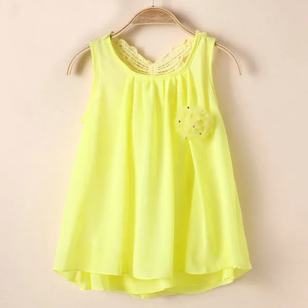 Baby Summer Sundress Kids Girl Chiffon Vest Tutu Dress Sleeveless Dress 2-7Y