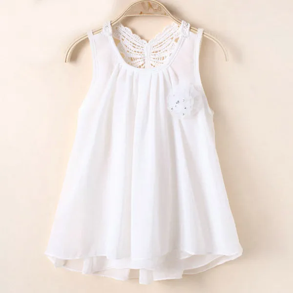 Baby Summer Sundress Kids Girl Chiffon Vest Tutu Dress Sleeveless Dress 2-7Y