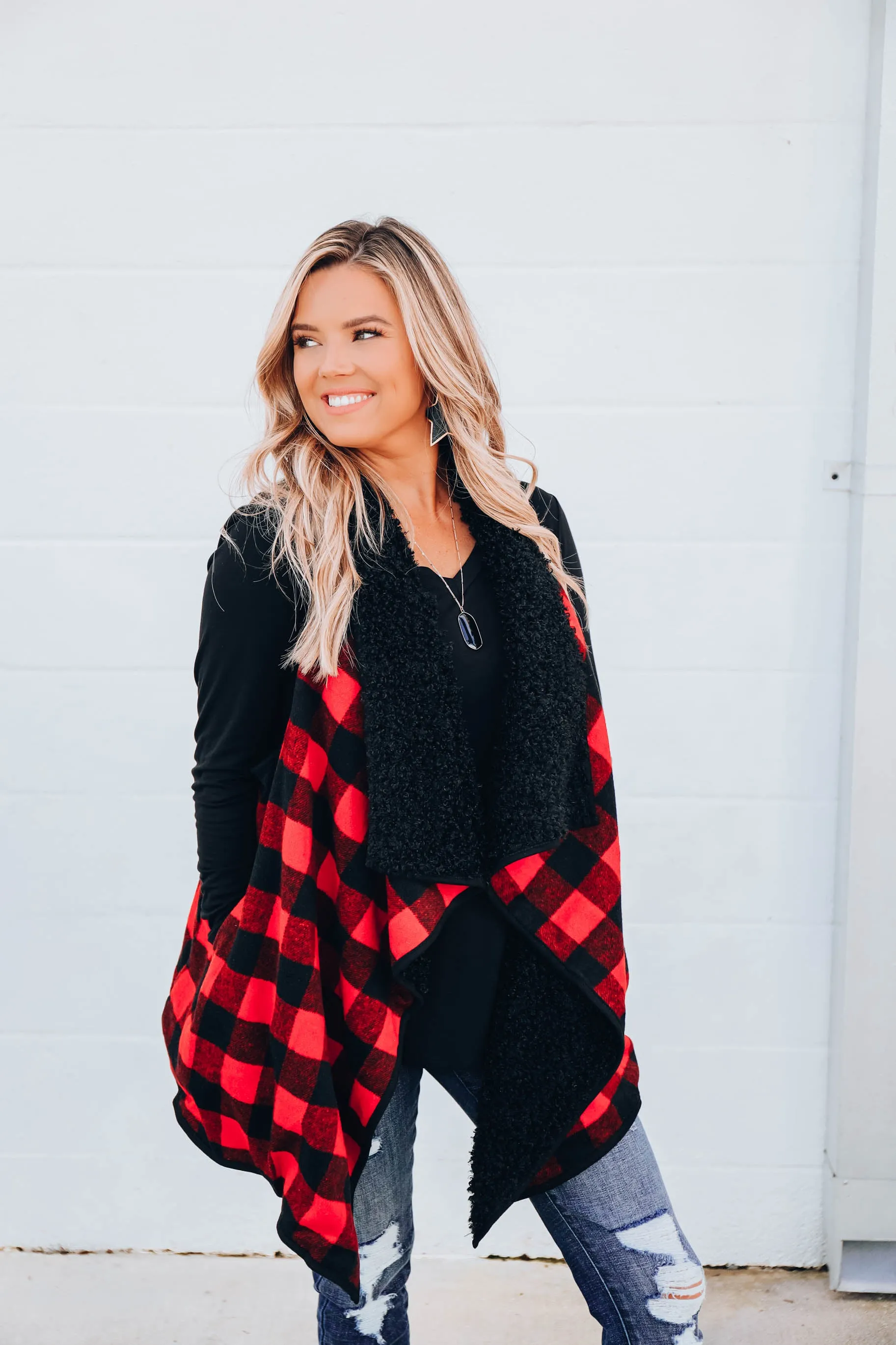 Barn Red Buffalo Plaid Vest