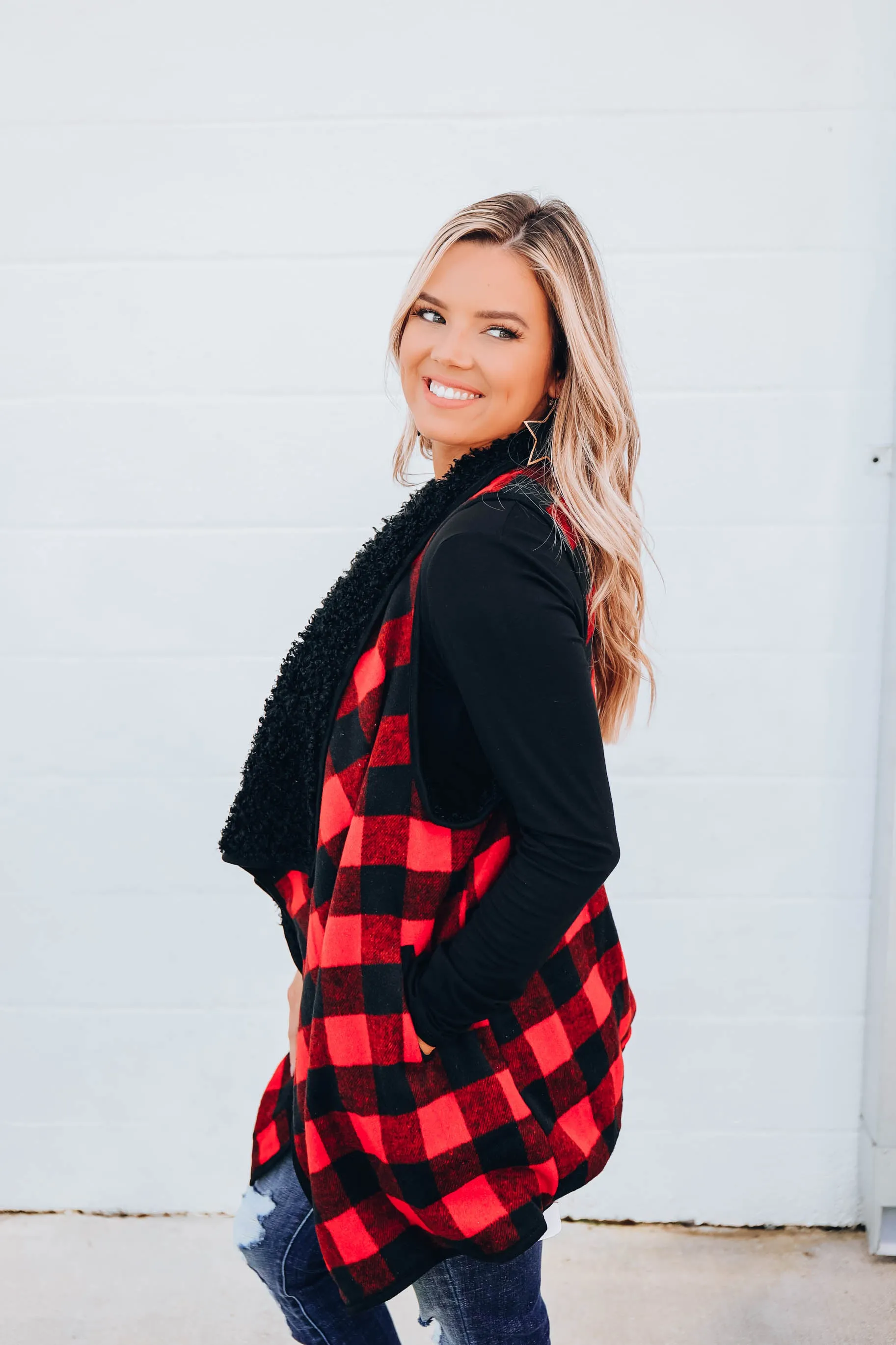 Barn Red Buffalo Plaid Vest