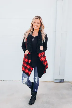 Barn Red Buffalo Plaid Vest