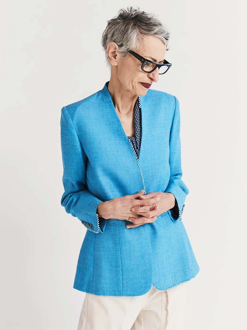Beaded Collarless Jacket