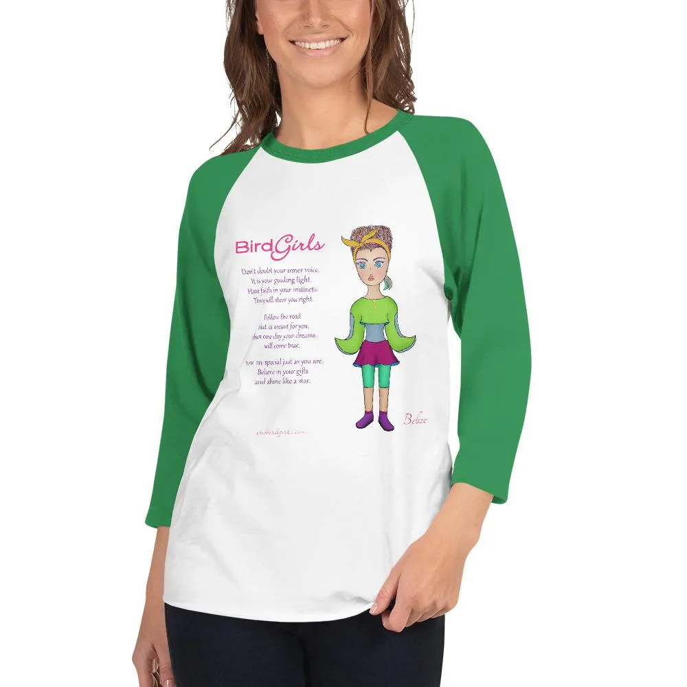 Belize 3/4 sleeve raglan shirt
