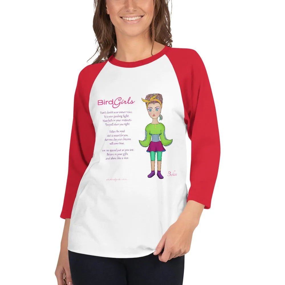 Belize 3/4 sleeve raglan shirt
