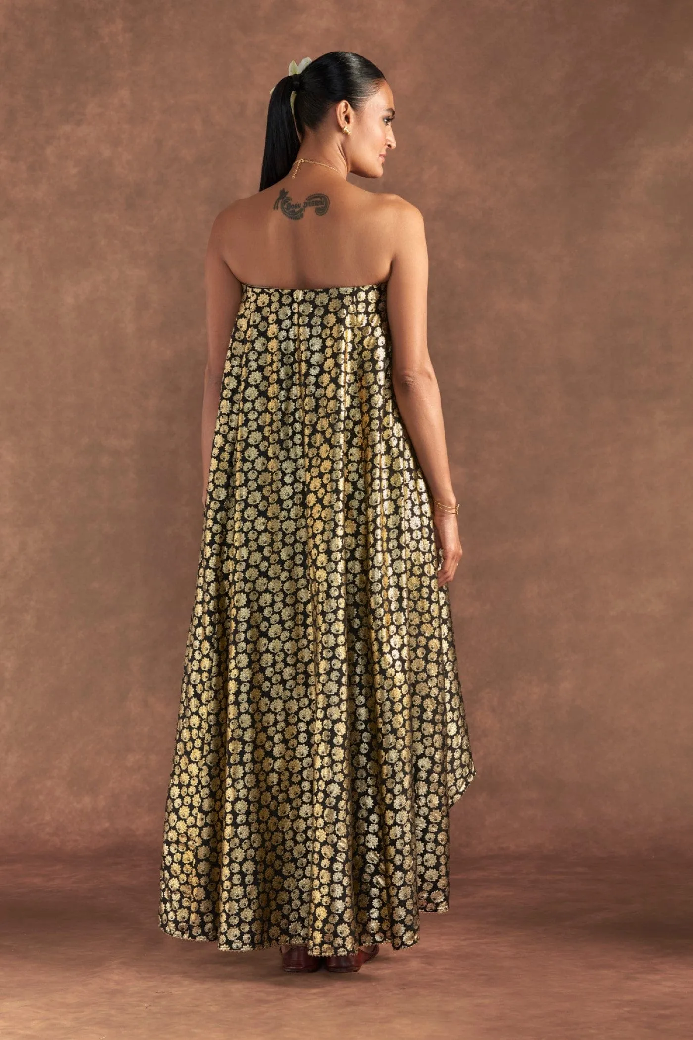 Black Berrybloom High-Low Tube Top Set