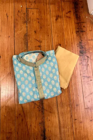 Blue and Gold Kurta Set - Ready To Ship