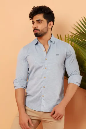 Blue Bespeckle Casual Shirt FS Slim Fit