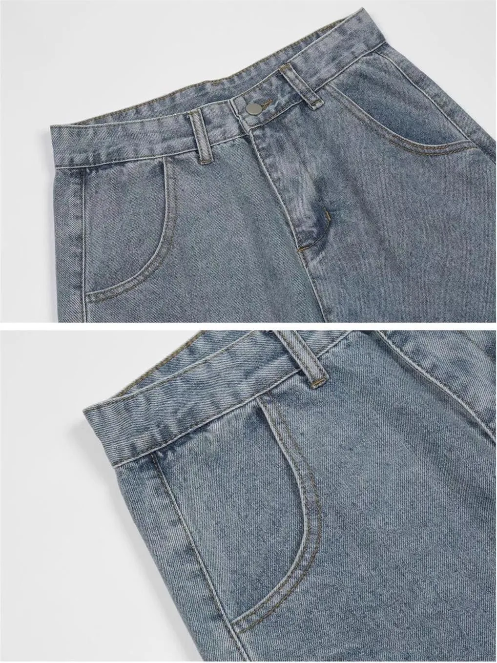 Blue men's vintage jeans with cross patch