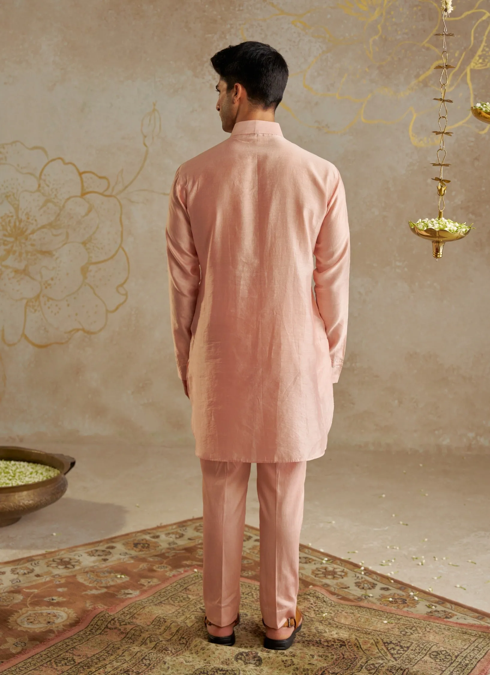 Blush chanderi kurta and pants