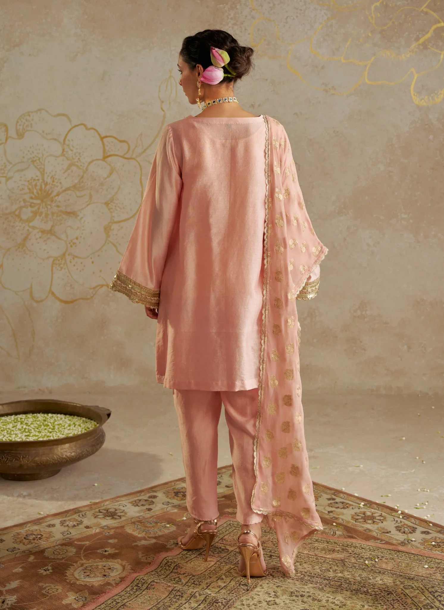 Blush chanderi kurta set