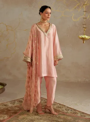 Blush chanderi kurta set