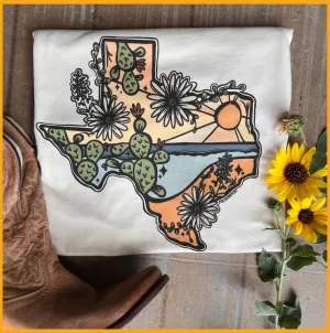 Boho Style Texas Native Cream Graphic Tee