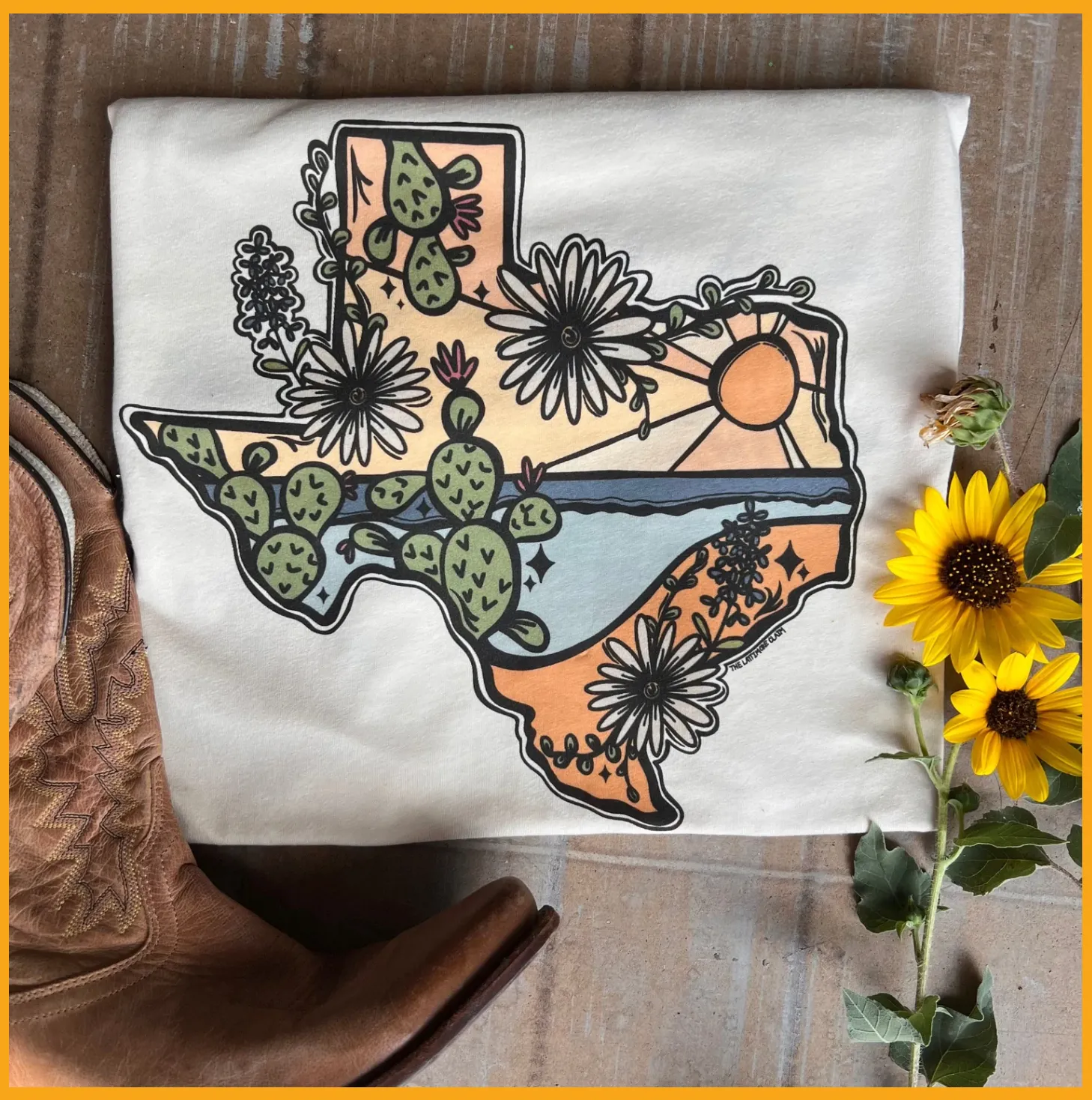 Boho Style Texas Native Cream Graphic Tee