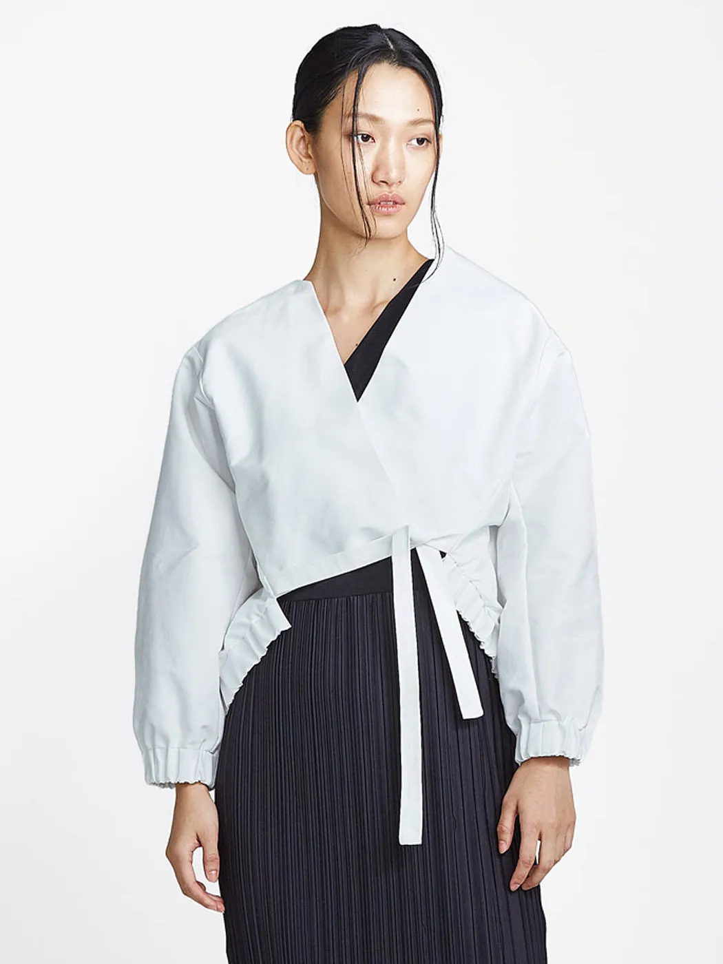 Bomber Tie Jacket White