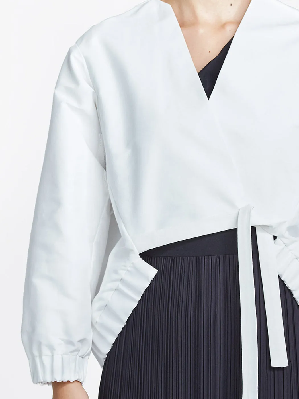 Bomber Tie Jacket White