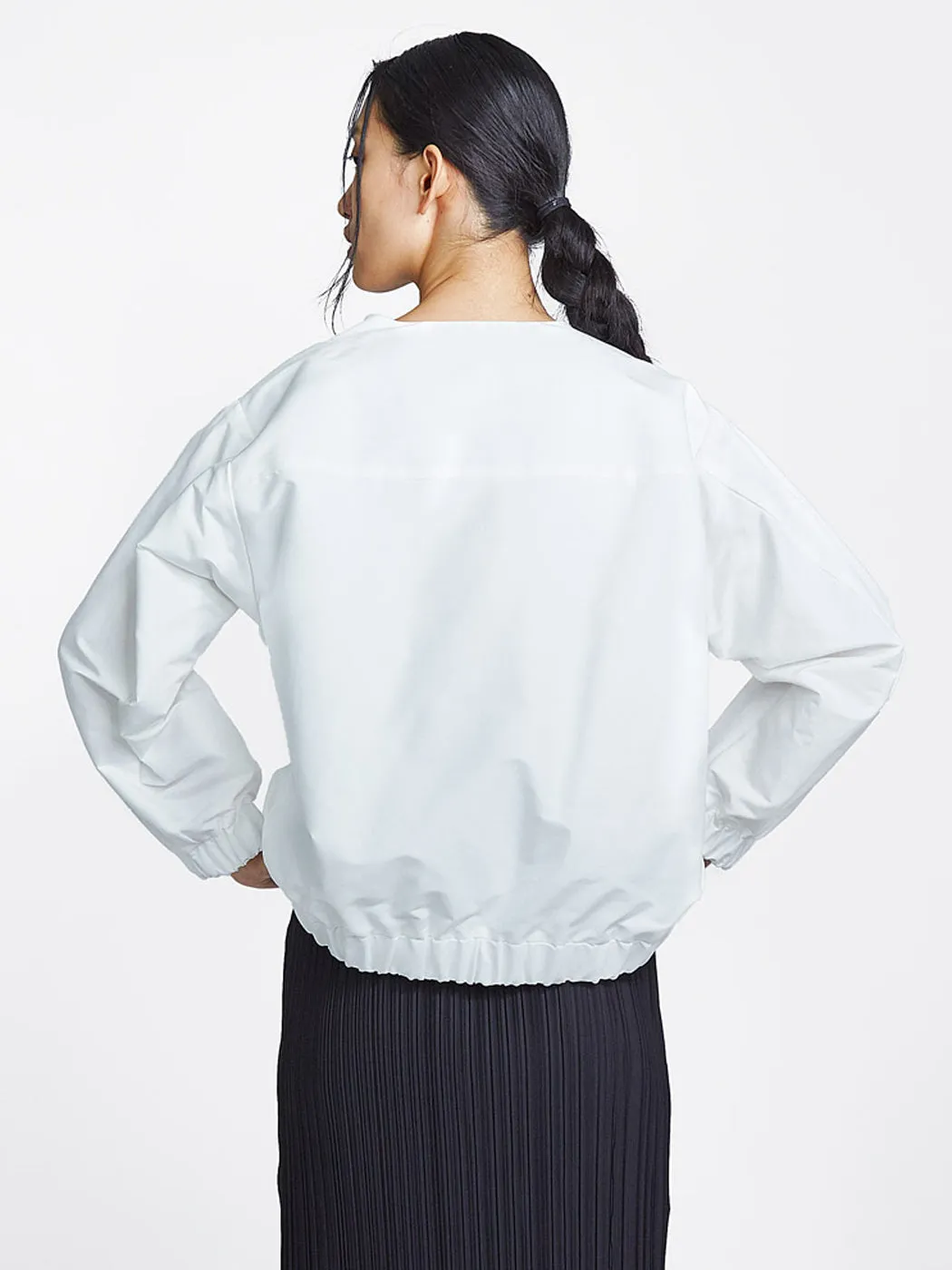 Bomber Tie Jacket White