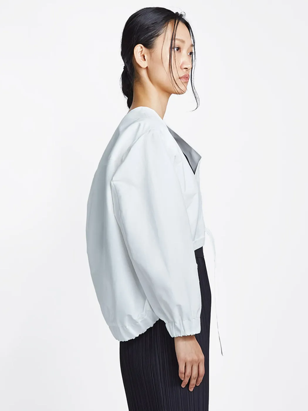 Bomber Tie Jacket White