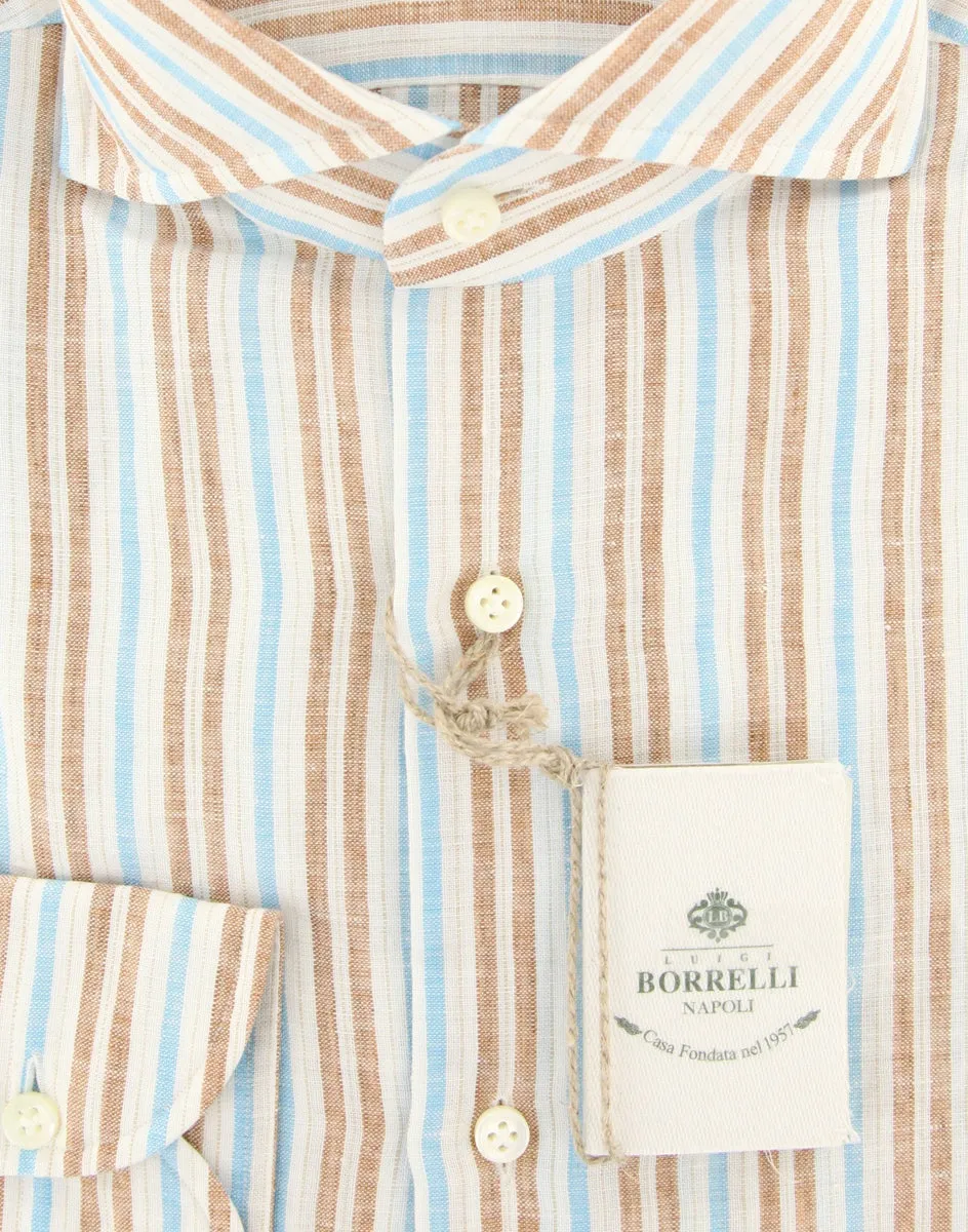 Borrelli Brown Shirt - Slim