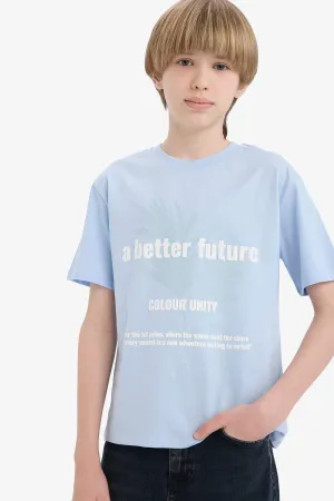 Boy Printed Crew Neck Short Sleeve T-Shirt