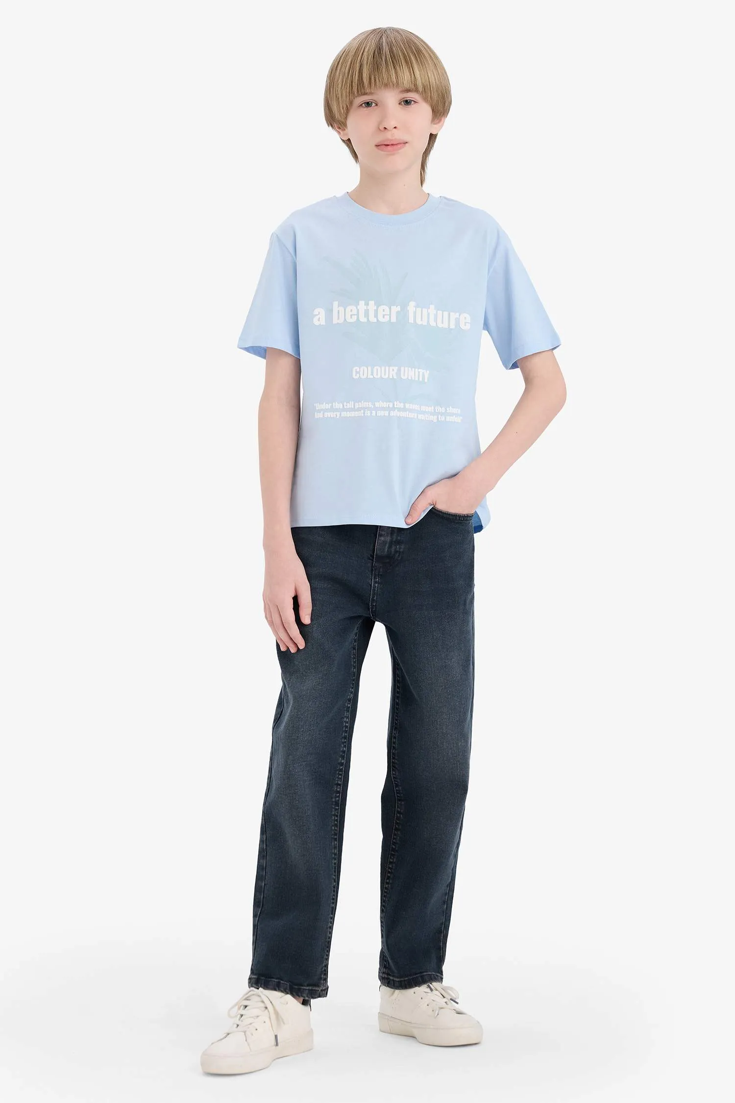 Boy Printed Crew Neck Short Sleeve T-Shirt