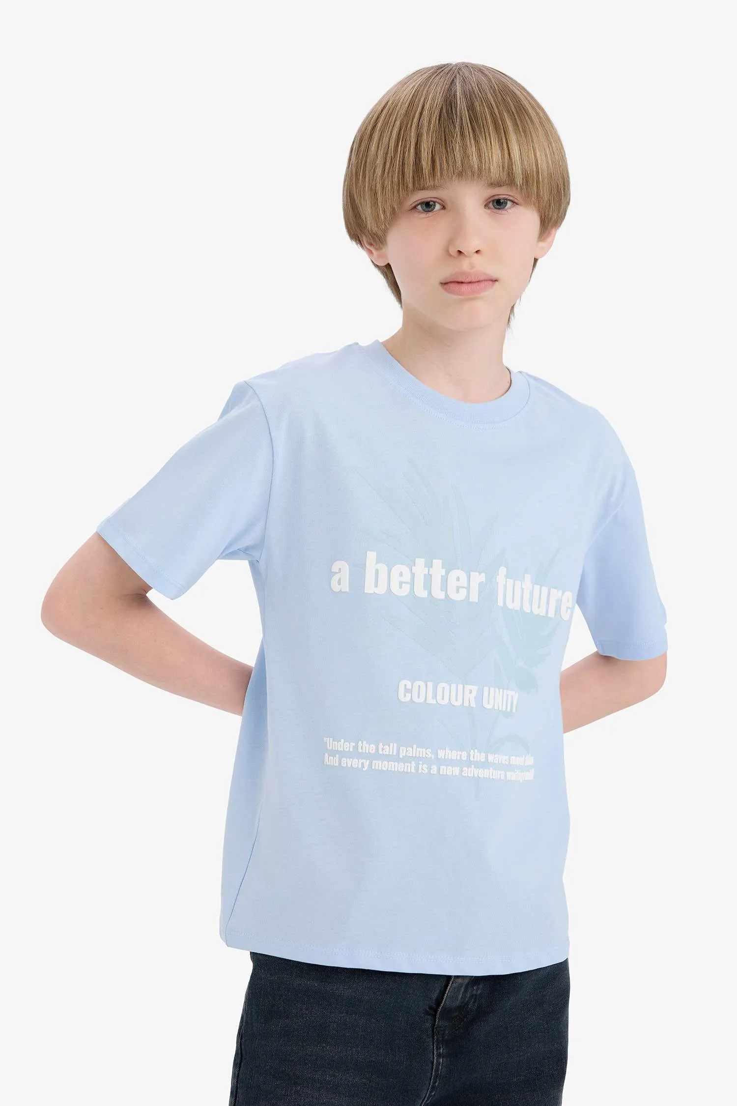 Boy Printed Crew Neck Short Sleeve T-Shirt