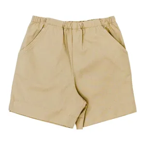 BOYS BASIC ELASTIC WAIST KHAKI TWILL SHORT