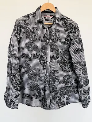 Brooks & Dunn Panhandle Western Shirt Sz XL Pearl Snaps Paisley Velvet Details