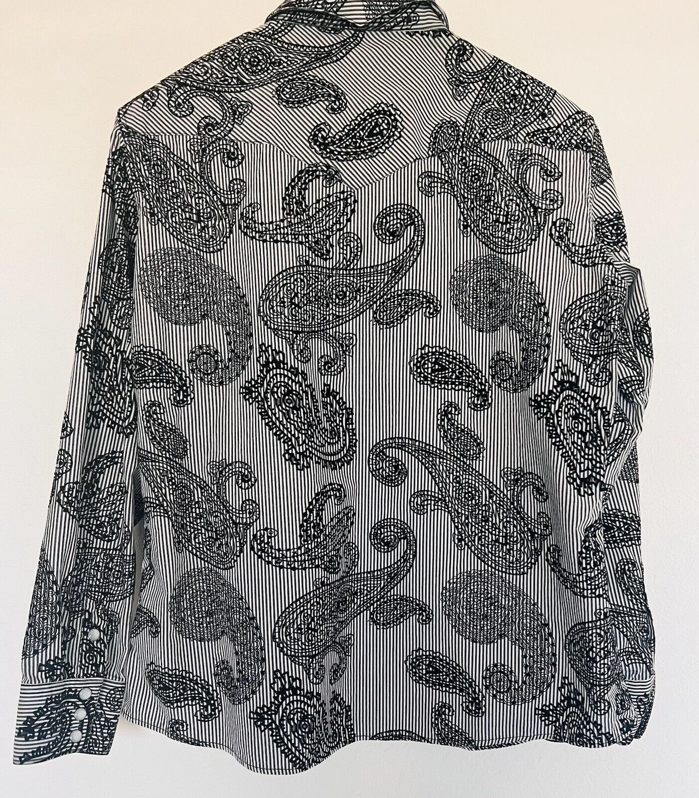 Brooks & Dunn Panhandle Western Shirt Sz XL Pearl Snaps Paisley Velvet Details