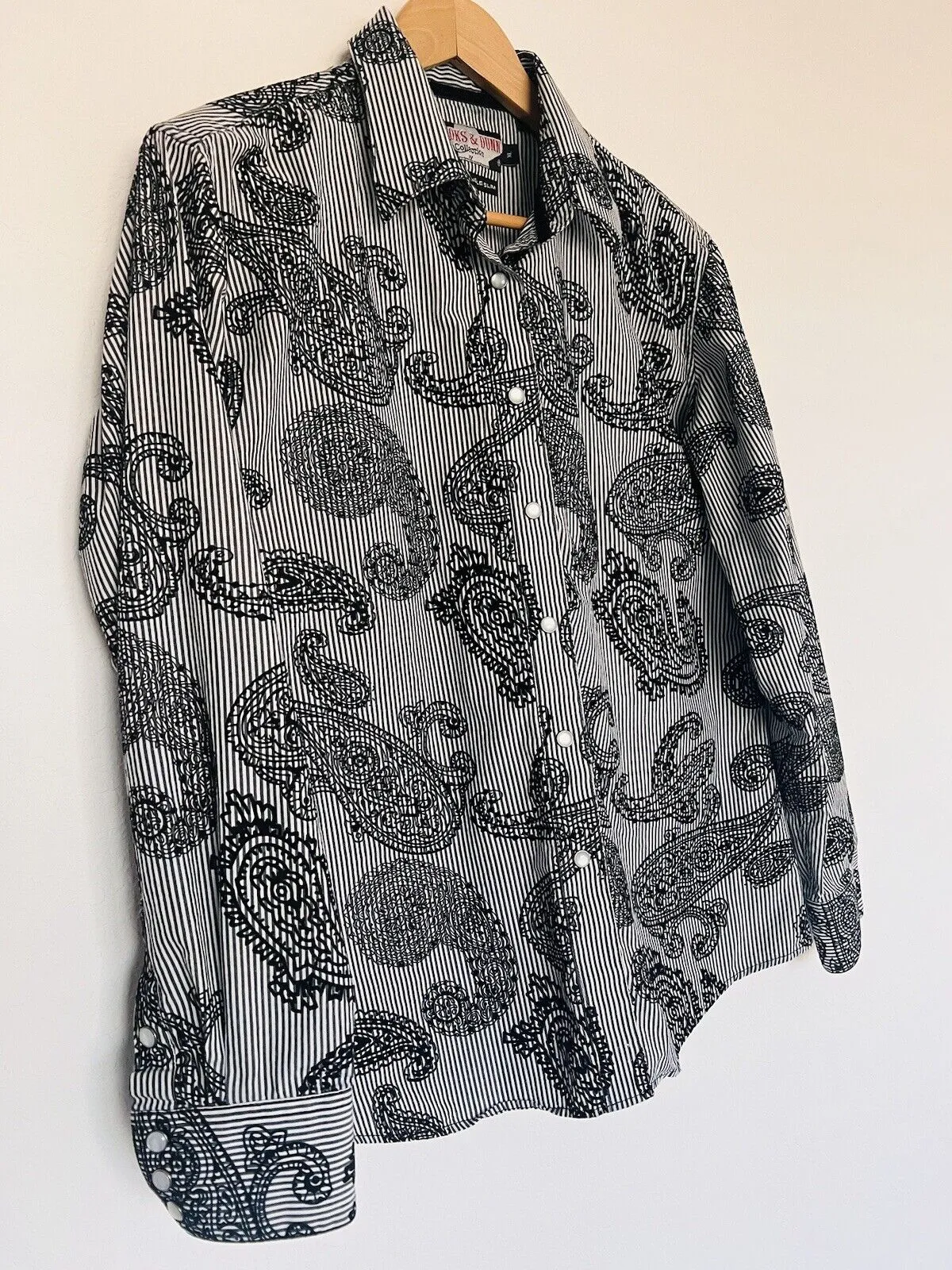 Brooks & Dunn Panhandle Western Shirt Sz XL Pearl Snaps Paisley Velvet Details