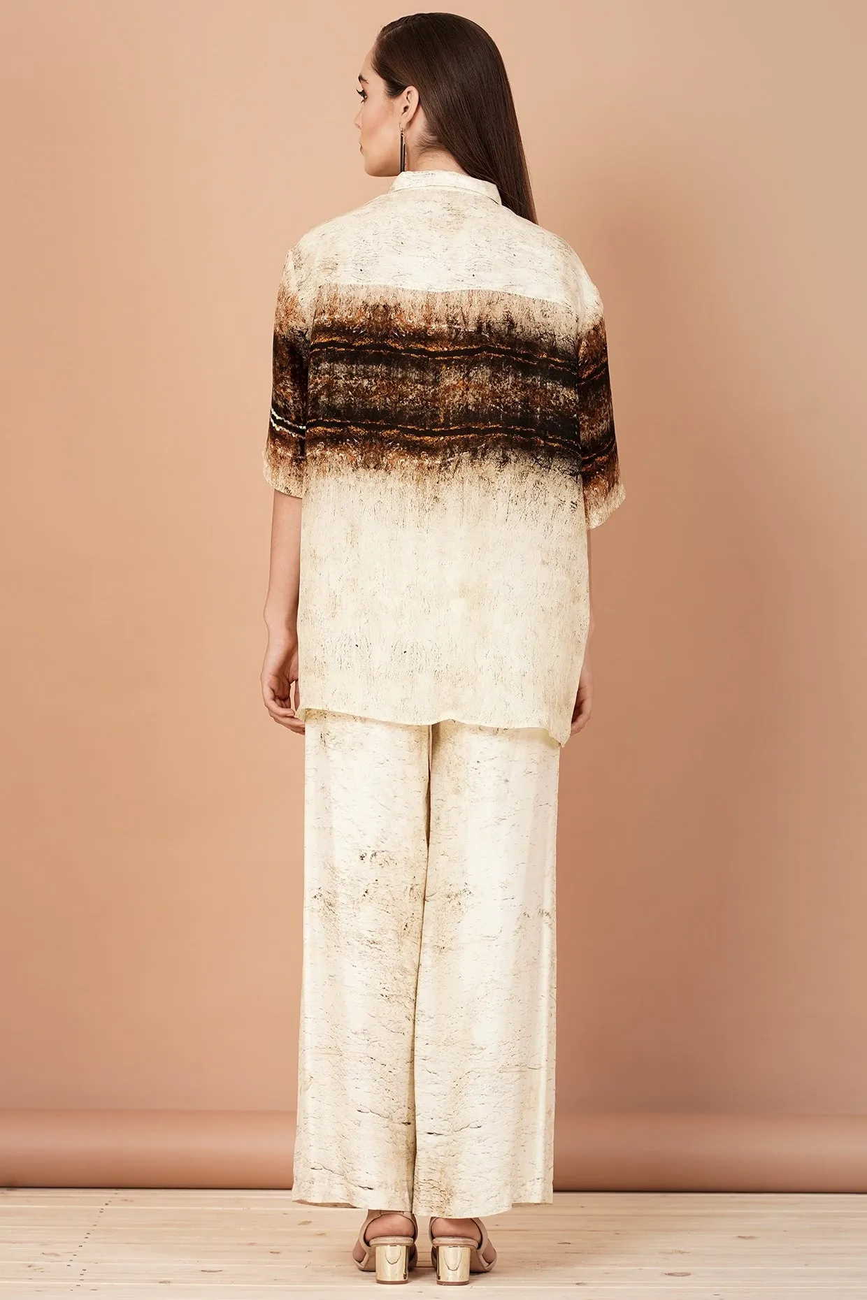 Brown & Beige Shirt With Pants