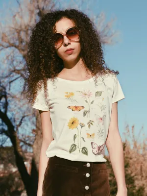 Butterfly Boheme Tee - Soft Cream