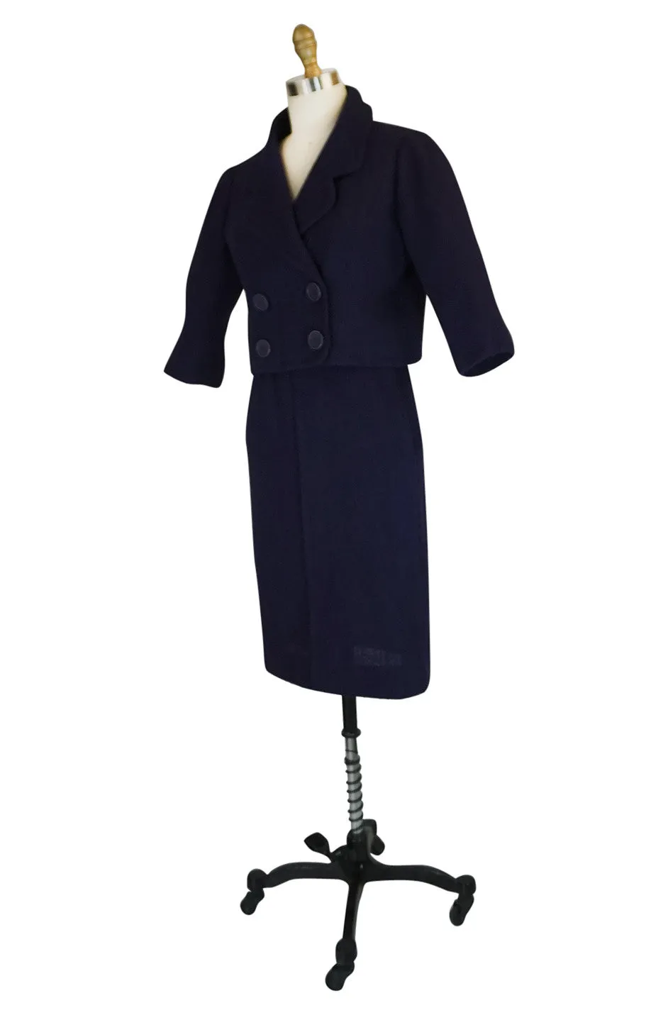 c1958 Museum Held Balenciaga Haute Couture Purple Suit