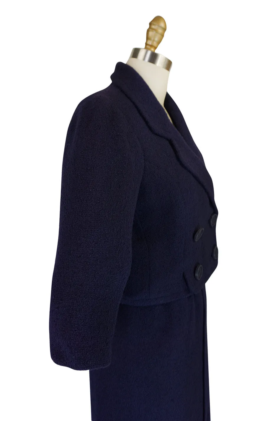 c1958 Museum Held Balenciaga Haute Couture Purple Suit