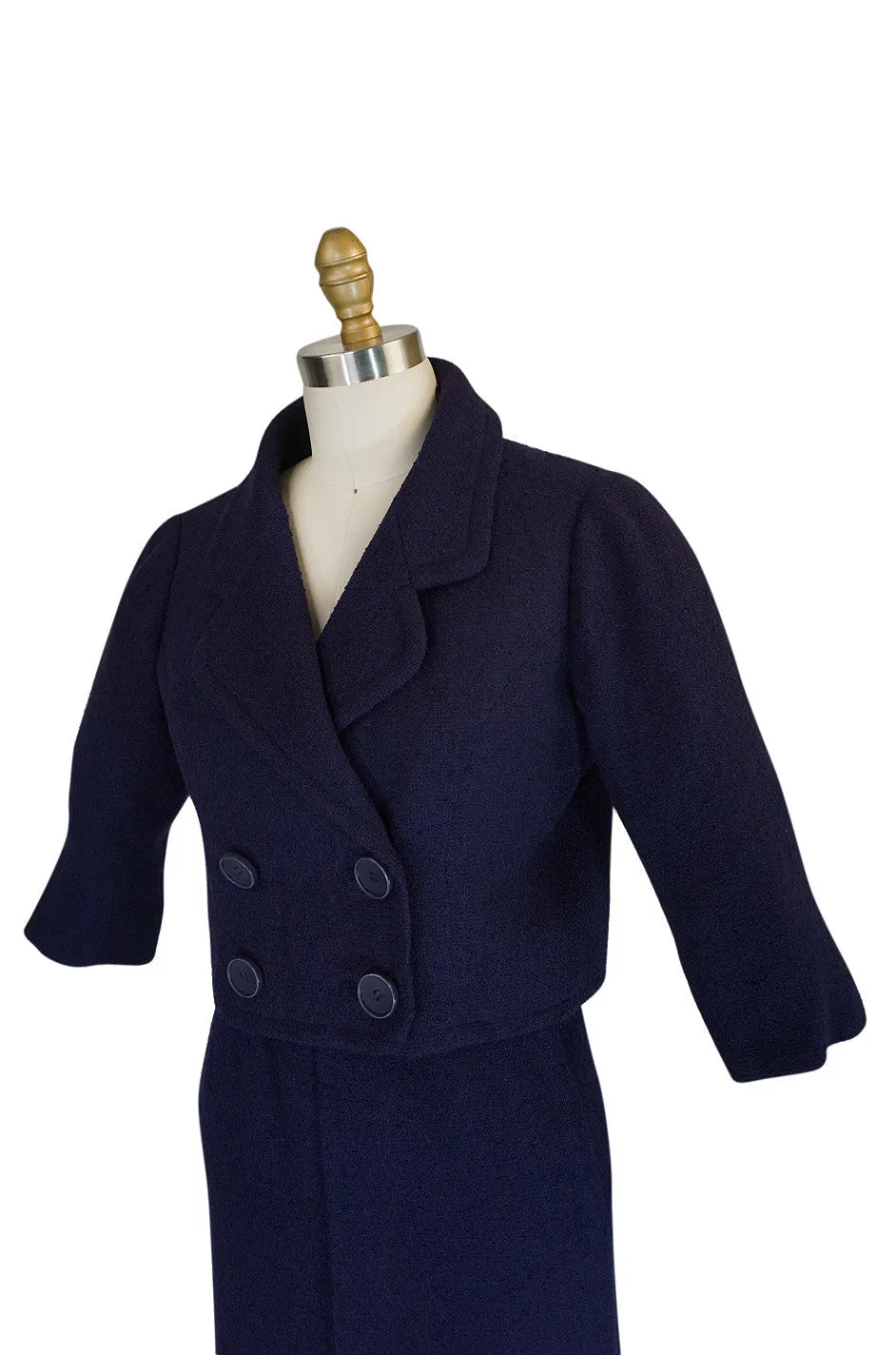 c1958 Museum Held Balenciaga Haute Couture Purple Suit