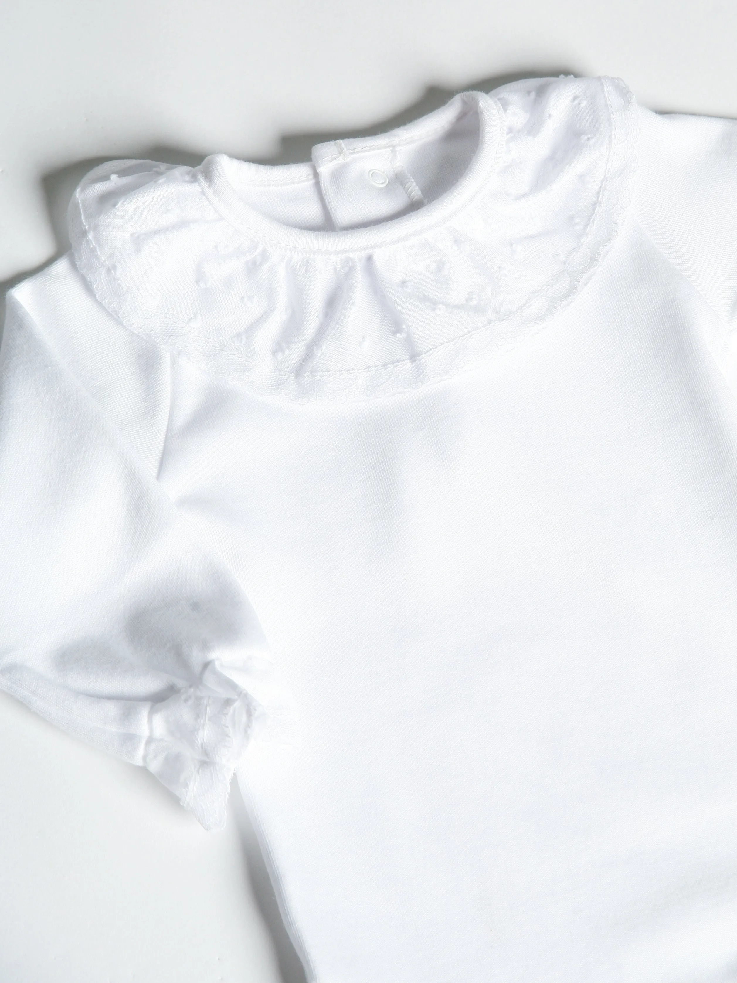 Calamaro White Plumetti Frill Collar Vest