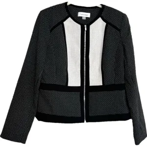 Calvin Klein Black and White Polka Dot Blazer Jacket Sz 12