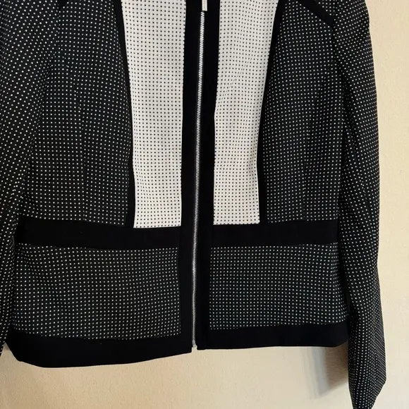 Calvin Klein Black and White Polka Dot Blazer Jacket Sz 12
