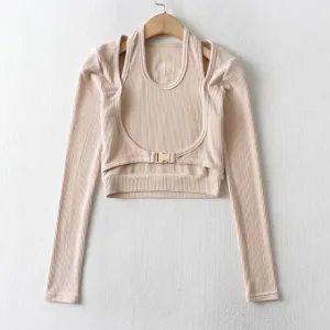 Casual Hollow Out T Shirt