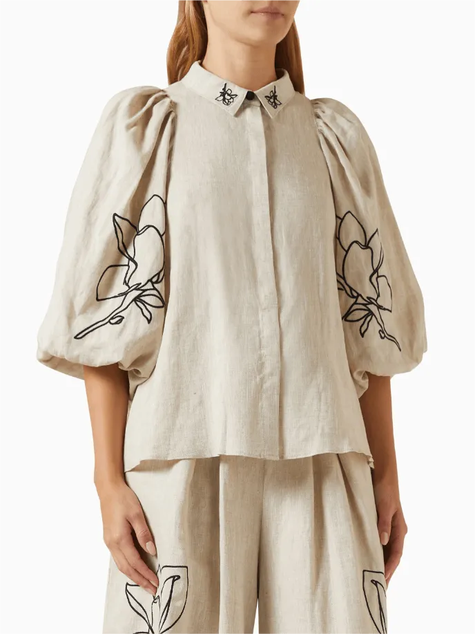 Casual Linen Floral Suit