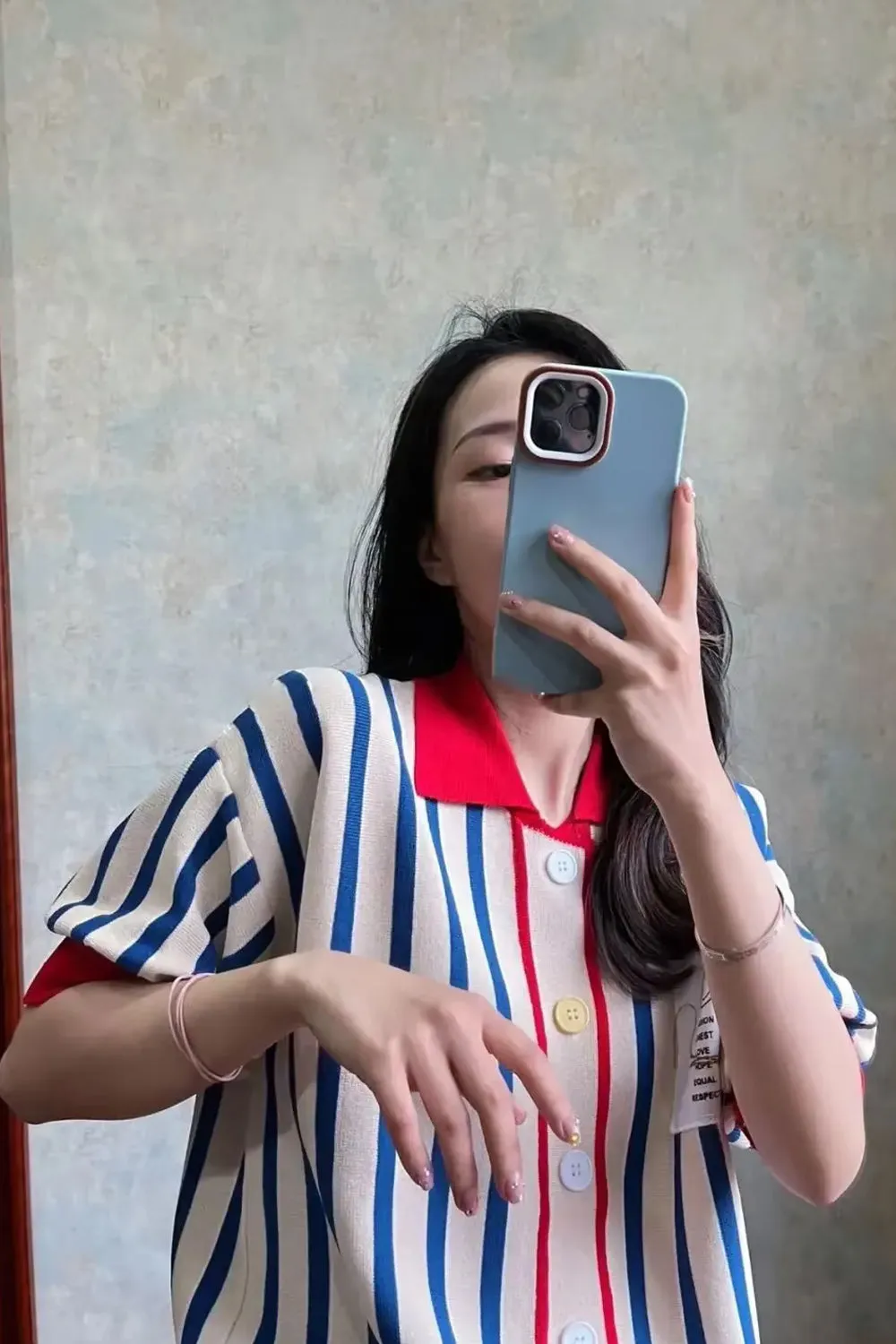 Casual Striped Lapel Collar Button Shirt