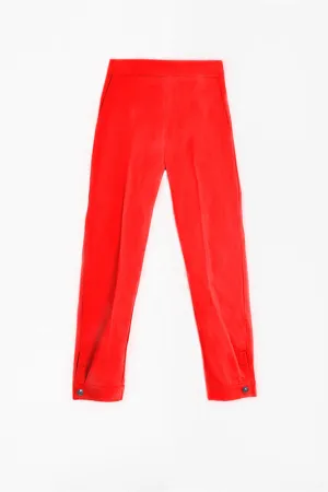 CHANTAL CORAL RED POPLIN TROUSERS