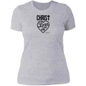 Christ Lives in Me Ladies Boyfriend Tee Shirt