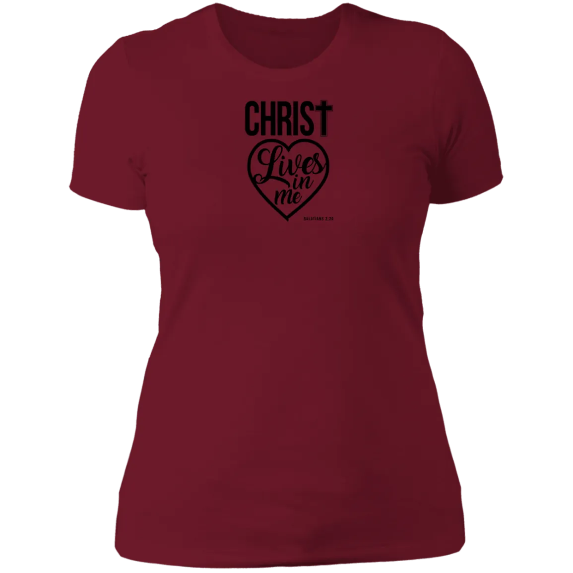 Christ Lives in Me Ladies Boyfriend Tee Shirt