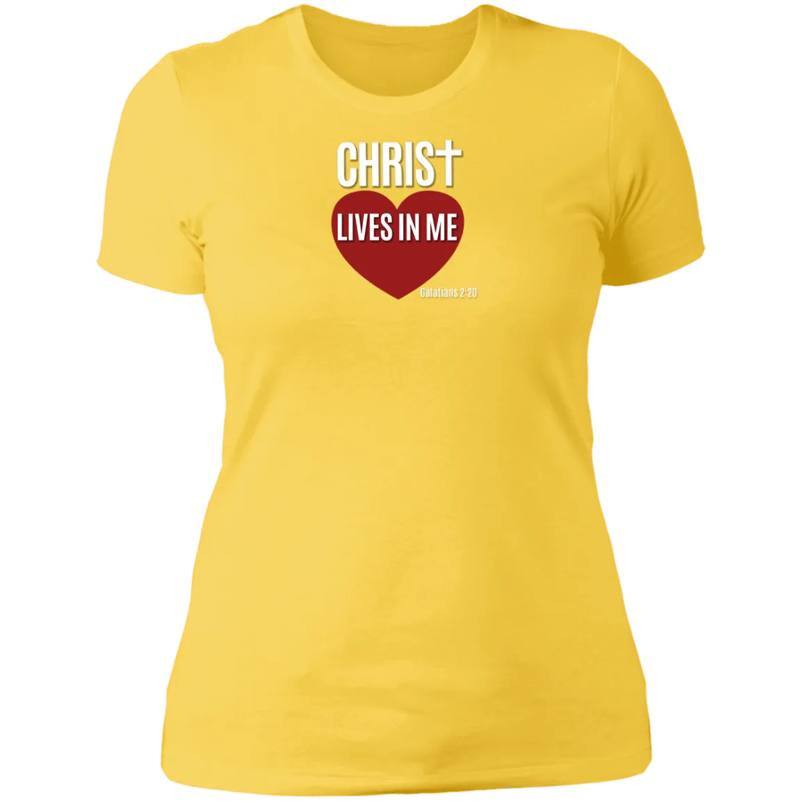 Christ Lives in Me Ladies Boyfriend Tee