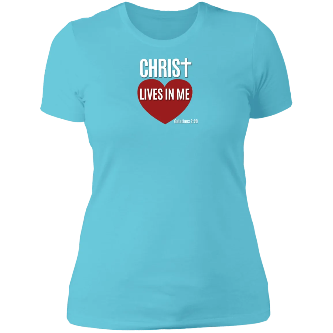 Christ Lives in Me Ladies Boyfriend Tee