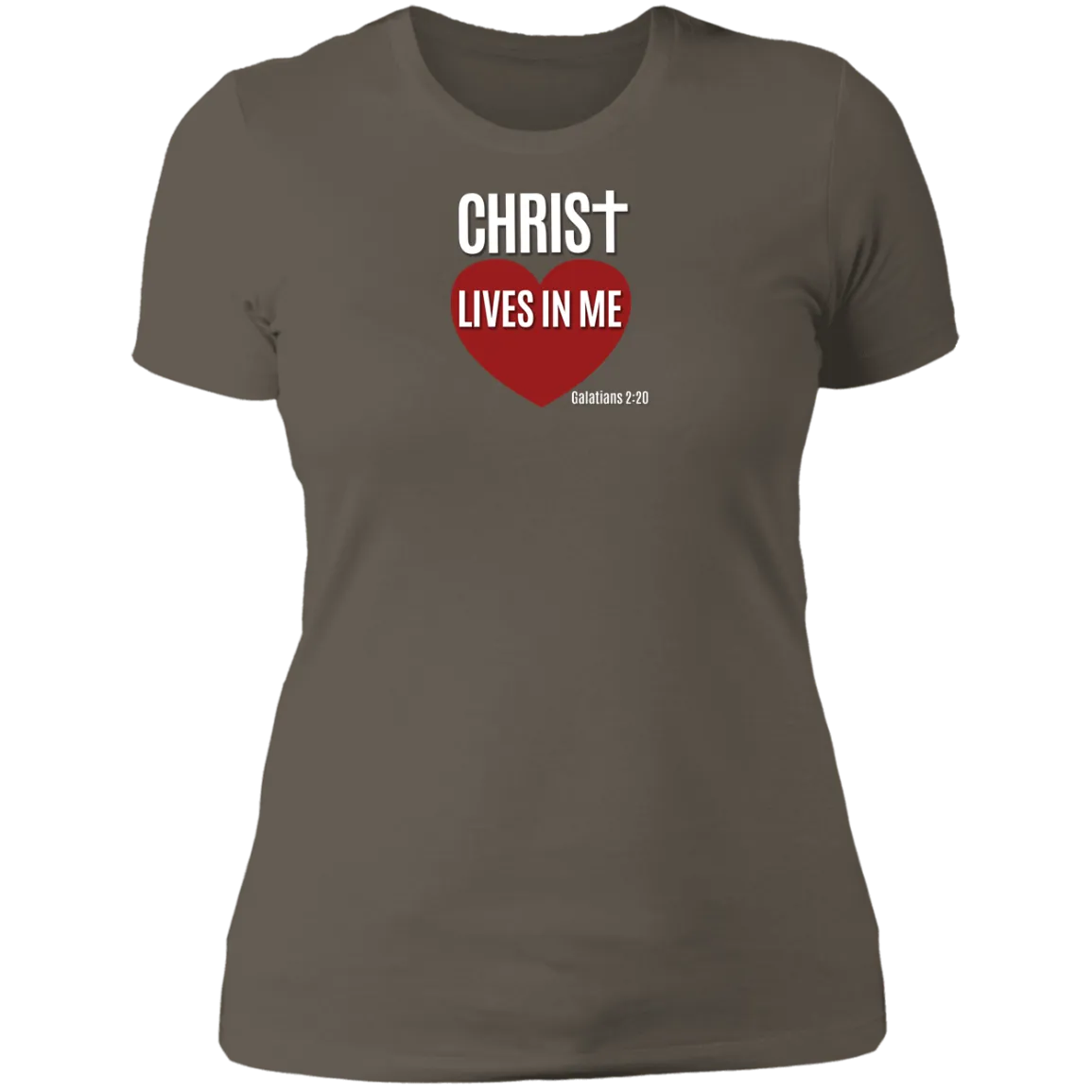Christ Lives in Me Ladies Boyfriend Tee